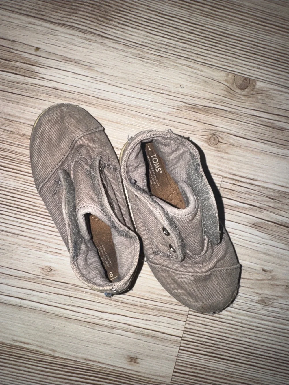 TOMS Kids Taupe Canvas High-Top Sneakers